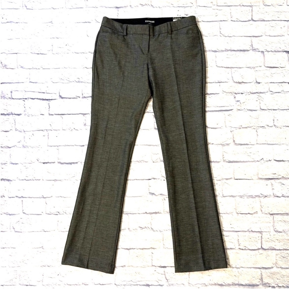 Express Columnist Barely Boot Dress Pants Low Rise Dark Gray Size 10 Long NWT